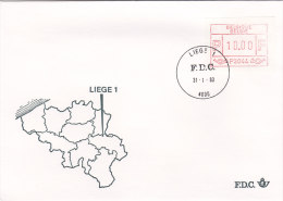 Belgien 1983 - Automatenmarken Ergänzungen Auf FDC - 31.01.1983 - Liege 1 - Autres & Non Classés