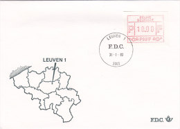 Belgien 1983 - Automatenmarken Ergänzungen Auf FDC - 31.01.1983 - Leuven 1 - Otros & Sin Clasificación