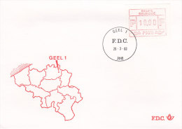 Belgien 1983 - Automatenmarken Ergänzungen Auf FDC - 28.03.1983 - Geel 1 - Altri & Non Classificati