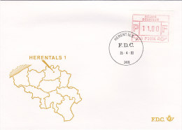 Belgien 1983 - Automatenmarken Ergänzungen Auf FDC - 25.04.1983 - Herentals 1 - Altri & Non Classificati