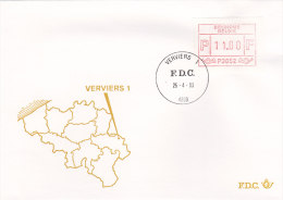 Belgien 1983 - Automatenmarken Ergänzungen Auf FDC - 25.04.1983 - Verviers 1 - Altri & Non Classificati