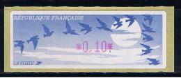 ATM, 0.10, IMPRESSION ENCRE LILAS, Papier Jubert. - 1990 Type « Oiseaux De Jubert »