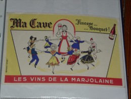 BUVARD Publicitaire  BLOTTING PAPER   - LES VINS DE LA MARJOLAINE - MA CAVE - Drank & Bier