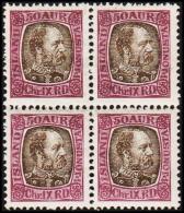 1902. Official. Christian IX. 50 Aur Gviolet/gray. 4-Block. (Michel: D23) - JF191790 - Dienstzegels