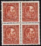 1902. King Christian IX. 16 Aur Brown 4-Block. (Michel: 40) - JF191749 - Gebraucht