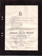 ROOSBEEK TIENEN Clément Martin PETEN Burgemeester VELM 1866 - 1929 LEUVEN Député  Château De HALINGEN Doodsbrief - Esquela