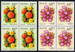 2001 Summer Flowers  55 + 65 Kr. 4-Block.  (Michel: 974-975) - JF191854 - Used Stamps
