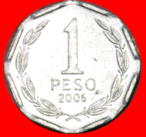 * OCTAGONAL  O'Higgins (1778-1842): CHILE ★ 1 PESO 2006! MINT LUSTRE! LOW START ★ NO RESERVE!!! - Chile
