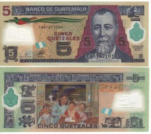 GUATEMALA  5 Quetzales   Polimer    P122a    19.5.2010   UNC - Guatemala