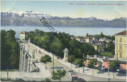 Lausanne - Le Pont Chauderon Et Les Alpes - Strassenbahn - Edition Perrochet & David La Chaux-de-Fonds Lausanne - La Chaux