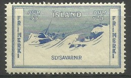 Iceland - 1933 Shipwreck Charity Stamp 35a+25a MH   Sc B3 - Ongebruikt