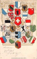 ¤¤   -  SUISSE   -   Carte Gauffrée Du Pays  -  Blasons Des Cantons , Villes En 1902   -  Héraldisme    -  ¤¤ - St. Anton