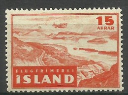 Iceland - 1947 Airmail 15a MNH  **   Sc C21 - Nuevos