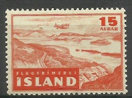 Iceland - 1947 Airmail 15a MNH  **   Sc C21 - Unused Stamps