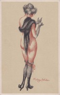 ART NOUVEAU - SEXY / PIN-UP: FEMME NUE PORTANTde BAS Et GANTS / NAKED LADY - SIGNED: PHILIPP ZEHBE ~ 1905 - RARE (t-520) - Naillod