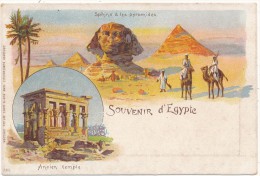 EGYPTE - Carte Souvenir  - Sphinx Et Les Pyramides, Temple De Philaé - Sfinge