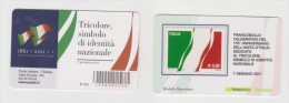 2011 - ITALIA -  TESSERA FILATELICA   150° ANNIVERSARIO DELL´ UNITA´ D´ ITALIA DEDICATO AL TRICOLORE - Philatelistische Karten