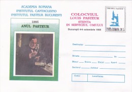 LOUIS PASTEUR, CHEMIST, MICROSCOPE, COVER STATIONERY, UNUSED 1995, ROMANIA. - Scheikunde