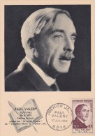 France N° 994 - Carte Maximum - Paul Valery - 1950-1959