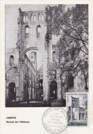 France N° 985 - Carte Maximum - Abbaye De Jumièges - 1950-1959