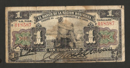 BOLIVIA - El BANCO De La NACION BOLIVIANA - 1 BOLIVIANO (1911) - Bolivië