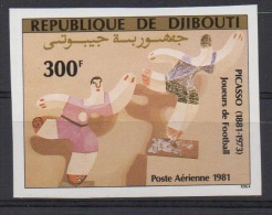 Djibouti Dschibuti 1981 IMPERF NON DENTELE Mi. 310 Joueurs De Football Players Pablo Picasso Art Sport - Neufs