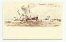 Oostende  *   A Bord Du Paquebot  De L'Etat Belge, Ligne Ostende - Douvres  - Princesse Henriette  (P.J. Clays) - Bootkaarten