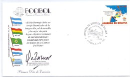 BOLIVIA FDC ECOBOL   REGATA INTERNACIONAL 1992   (G16202) - Kanu