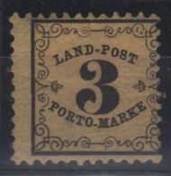 Timbre Taxe LAND-Post 3 Porto-marke Neuf Avec Charnière, Gomme Craquelée, Petit Aminci Sous Charnière - Mint