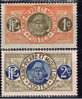 SPM+ Saint Pierre Miquelon 1909 Mi 73-74 Mlh Fischer - Unused Stamps