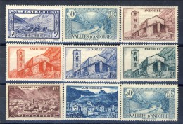 Andorra 1937-43 Lotto Di 9 Bolli Della Serie N. 61-92 MNH E MLH Catalogo € 15 - Neufs