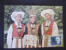 Carte Postale National Costume From Hardanger 1964 - Covers & Documents