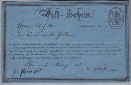 Heimat SG SCHÄNIS 1848-03-03 Postschein 2 Kreuzer Beleg - 1843-1852 Poste Federali E Cantonali