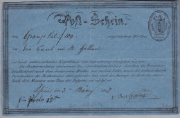 Heimat SG SCHÄNIS 1848-03-03 Postschein 2 Kreuzer Beleg - 1843-1852 Timbres Cantonaux Et  Fédéraux