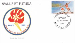 WALLIS Et FUTUNA 1995 @ Enveloppe Premier Jour FDC 10 èmes JEUX Du Pacifique Sud - Javelot Sport Tahiti 1995 - FDC