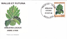 WALLIS Et FUTUNA 1995 @ Enveloppe Premier Jour FDC Arbustes Locaux - Arbre à Pain 20 F - FDC