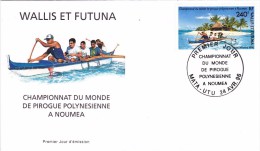 WALLIS Et FUTUNA 1996 @ Enveloppe Premier Jour FDC Championnat Du Monde De Pirogue à Nouméa - Sport Nautique Nautisme - FDC