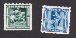Austria, Scott #B142, B144, Mint Hinged, St. Martin Of Tours, St. Elizabeth, Issued 1936 - Neufs