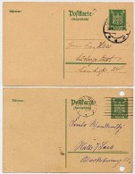 DR P158IA  2 Antwort-Postkarten Gera +  Ludwigslust 1924-25  Kat. 14,00 € - Cartes Postales