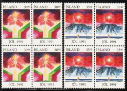 1991. JOL 30 + 35 Kr. 4-Block. (Michel: 758-759) - JF191949 - Gebruikt