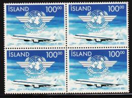 1994. ICAO 100 Kr. 4-Block. (Michel: 815) - JF191919 - Used Stamps