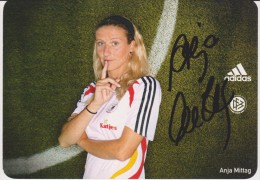 Original Autograph Adidas Card ANJA MITTAG Frauen Nationalmannschaft 2008 Women Football Germany - Autographes