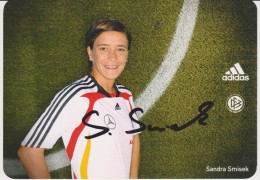 Original Autograph Adidas Card SANDRA SMISEK Frauen Nationalmannschaft 2008 Women Football Germany - Autographes