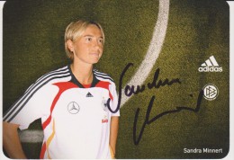 Original Autograph Adidas Card SANDRA MINNERT Frauen Nationalmannschaft 2008 Women Football Germany - Autographes