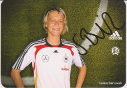 Original Autograph Adidas Card SASKIA BARTUSIAK Frauen Nationalmannschaft 2008 Women Football Germany - Autografi