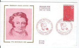 FDC Enveloppe Et CPSM  Croix Rouge,François Broussais - 1970-1979