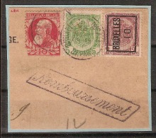 TYPO Nr. 15 + Nrs. 74 En 83 Op Fragment Met Griffe REMBOURSEMENT ; Staat Zie Scan ! Inzet Aan 15 € ! - Typos 1906-12 (Wappen)