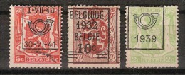 Nrs. 334 , 418A En 419 Allen Met Curiositeit " Verschoven Opdruk " ;  Staat Zie Scan ! Inzet Aan 5 € ! - Sobreimpresos 1936-51 (Sello Pequeno)