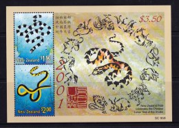 New Zealand 2001 Year Of The Snake Minisheet MNH - Nuevos