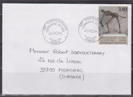 = Europa 1993 Art Contemporain Germaine Richier Enveloppe Paris 17.4.93 N° 2798 Oeuvre " Le Griffu" - Institutions Européennes
